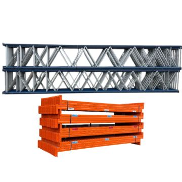 Palettenregalanlage Palettenregal, gebraucht | Polypal Stockpal | Regalständer: 8.000 x 1.100 mm | Lichte Weite: 2.700 mm | Kopftraverse | Regallänge: Auswählbar