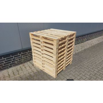 Einwegpalette Holzpalette, II. Wahl | Neuware | teils gebraucht | Abm.: 1.110 x 1.110 x 130 mm | Holz | 07 Deckbretter | Interne Bezeichnung: Bild 1_1100 x 1100 mm