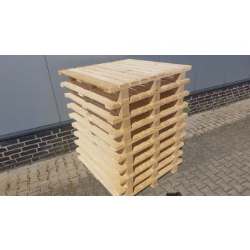 Einwegpalette Holzpalette, II. Wahl | Neuware | teils gebraucht | Abm.: 1.200 x 1.200 x 155 mm | Holz | 10 Deckbretter | Interne Bezeichnung: Bild 3_1200 x 1200 mm