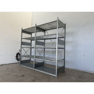 Fachbodenregal Magazinregal, gebraucht | Dexion HI280 | Gesamthöhe: 2.400 mm | Gesamttiefe: 800 mm | Gitterrostboden | Regallänge: 2,71 lfm.