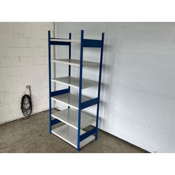 Fachbodenregal Magazinregal, gebraucht | META CLIP | Gesamthöhe: 2.490 mm | Gesamttiefe: 635 mm | Schottstege | Regallänge: 1,10 lfm.