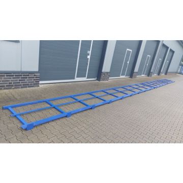 Geländer Absperrung Schutzzaun, gebraucht | Geländerlänge: 4.140 mm |  Gesamthöhe: 1.100 mm | blau