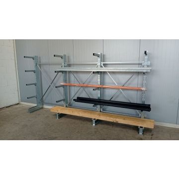 Kragarmregalständer Kragarmregal Langgutregal, neu | Profil: 150 x 70 mm | Ständerhöhe: 2.435 mm | Ständertiefe: 500 mm| verzinkt