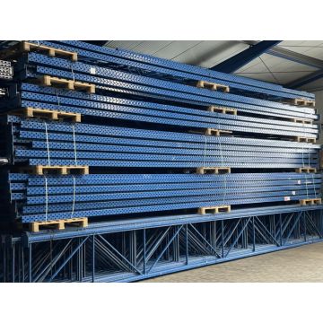 Palettenregalständer Regalständer, gebraucht | Duwic | Rahmenprofil: 100 x 80 x 3,0 mm | Ständerhöhe: 8.500 mm | Ständertiefe: 1.000 mm | blau