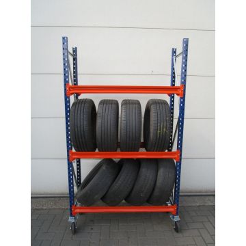 Fahrbares Reifenregal Kimer Typ 40, 2.150 x 1.300 x 400 mm, Werkstatt, Regal, Lager