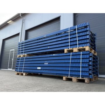Palettenregalständer Regalständer Palettenregal, gebraucht | Jung Heinrich Esmena | Rahmenprofile: P 76.2 x 63.2 x 1.8 mm | Ständerhöhe: 3.800 mm | Ständertiefe: 1.050 mm | blau