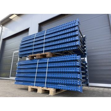 Palettenregalständer Regalständer Palettenregal, gebraucht | Jung Heinrich Esmena | Rahmenprofile: P 76.2 x 63.2 x 1.8 mm | Ständerhöhe: 2.250 mm | Ständertiefe: 1.050 mm | blau