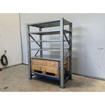 Fachbodenregalanlage Fachbodenregal, gebraucht | SSI Schäfer PR 600 | Palettenauszug  | Regalständer: 2.100 x 800 mm | Fachboden: 1.295 mm | Regallänge: 1,48 lfm. 