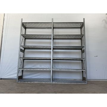 Fachbodenregal Magazinregal, gebraucht | Dexion HI280 | Gesamthöhe: 2.500 mm | Gesamttiefe: 500 mm | Gitterrostboden | Regallänge: 2,71 lfm.