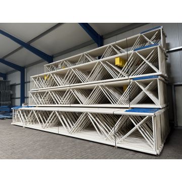 Palettenregalständer Regalständer Palettenregal, gebraucht | Nedcon NS | Ständerhöhe: 9.000 mm | Ständertiefe: 1.100 mm | cremeweiß