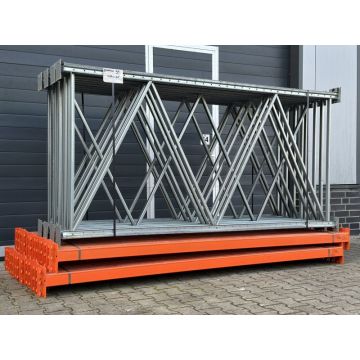 Palettenregalanlage Palettenregal, gebraucht | Feralco | Regalständer: 2.550 x 1.250 mm | lichte Weite: 2.700 mm | orange | Regallänge: 22,46 lfm.