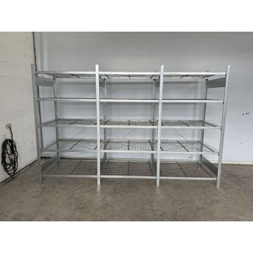 Fachbodenregal Magazinregal, neu | META CLIP | Gesamthöhe: 2.000 mm | Gesamttiefe: 835 mm | Gitterrostboden | Regallänge: 3,20 lfm.