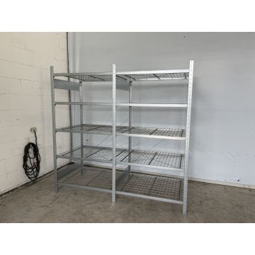 Fachbodenregal Magazinregal, neu | META CLIP | Gesamthöhe: 2.000 mm | Gesamttiefe: 835 mm | Gitterrostboden | Regallänge: 2,15 lfm.