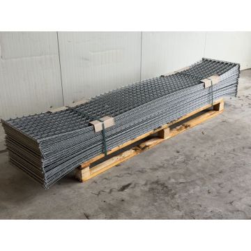 Gitter Seitenwand für Fachbodenregal Fachboden Magazinregal, gebraucht | SSI Schäfer R 3000 | für Ständertiefe: 600 mm | für Ständerhöhe: 2.490 mm | hellsilber lackiert