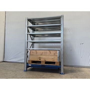 Fachbodenregalanlage Fachbodenregal, gebraucht | SSI Schäfer PR 600 | Palettenauszug  | Regalständer: 2.100 x 800 mm | Fachboden: 1.295 mm | Regallänge: 1,48 lfm. 