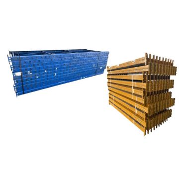 Palettenregalanlage Palettenregal, gebraucht | Jung Heinrich Delta | Regalständer: 3.200 x 1.050 mm | lichte Weite: 2.700 mm | blau & gelb | Regallänge: 16,76 lfm.