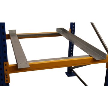 Tiefenstegrahmen f. Palettenregale, neu / Inkl. Durchschubsicherung / passend für Ständertiefe: 1.100 mm // Anzahl: wählbar  