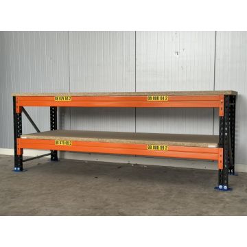 Werkbank Polypal, gebraucht | anthrazit | Werkbankbreite: 2.500 mm | Höhe: 938 mm | Werkbanktiefe: wählbar