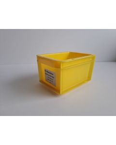 Stapelkiste Kunststoffkiste Eurobox, gebraucht | SSI Schäfer EF 2120 | Außenmaß: 200 x 150x 120 mm (LxBxH) | Farbe: gelb | Stückzahl: auswählbar