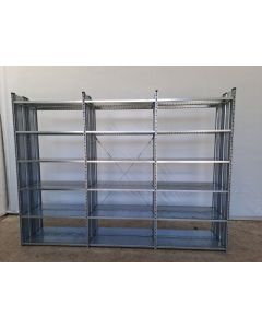 Fachbodenregal Magazinregal, gebraucht | SSI Schäfer R 3000 | Doppelregalreihe | Gesamthöhe: 2.280 mm | Gesamttiefe: 600 mm | Regallänge: Auswählbar 