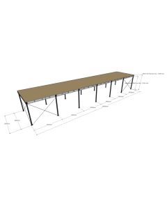 Lagerbühne 24.000 x 5.000 mm, Tragkraft 500 kg / m²