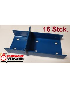 16x Aufstocklaschen für Palettenregale / universal / F. Rahmenprofilbreite: 100 mm / blau 