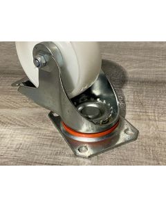 Doppelstopplenkrolle Bremsrolle Bremsrollen Schwerlastrollen | neu | RollenØ: ca. 100 mm | Gesamthöhe: 135 mm | Rollenbreite: 35 mm 