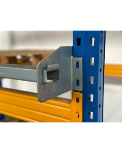 Agraffenwinkel / Konsolen f. Durchschubsicherung Palettenregal, neu / passend für Jung Heinrich Esmena / Überstand: auswählbar / Sets: auswählbar 