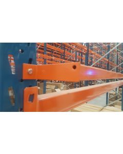 Durchschubsicherung f. Palettenregale gebraucht / passend f. Feralco / Lichte Weite: 2.710 mm / Profil: 35 x 35 mm
