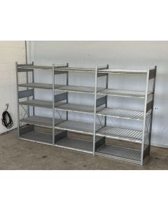 Fachbodenregal Magazinregal, gebraucht | Dexion HI280 | Gesamthöhe: 2.400 mm | Gesamttiefe: 800 mm | Gitterrostboden | Regallänge: 3,89 lfm.