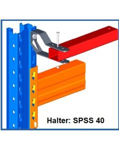 2x Halter f. Durchschubsicherung Palettenregal / Stow Pal Rack NS / verzinkt