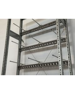 Fachbodenregal Kabelregal Magazinregal mit Fachteiler, gebraucht | SSI Schäfer R 3000 | Gesamthöhe: 2.494 mm | Gesamttiefe: 400 mm | Regallänge: 1.056 mm