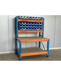 Packtisch Versandtisch Werktisch Werkbank, gebraucht | Stow Pal Rack NS | Gesamtbreite: 1.550 mm | Gesamthöhe: 2.000 mm | Gesamttiefe: 1.000/400 mm | inklusive Sichtlagerkisten