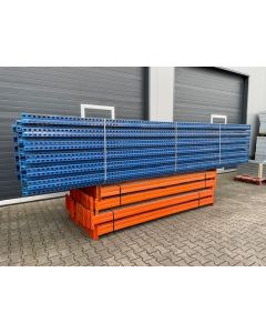 Palettenregalanlage, Jung Heinrich T / gebraucht / Regalständer: 3.500 x 1.100 mm / Lichte Weite: 2.700 mm // Regallänge: Auswählbar