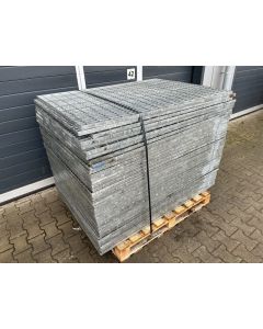 Gitterrost Regalrost Schweißrost, gebraucht | Gesamttiefe: 1.490 mm | Gesamtbreite: 995 mm | Maschenweite: 82 x 35 mm | Bezeichnung: GR-48