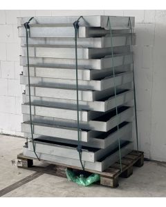 Öl Auffangwanne Tropfenwanne Gefahrstoffwanne, II. Wahl (Neuware) / SSI Schäfer / Gesamtbreite: 1.020 mm / Gesamttiefe: 790 mm / Fassungsvermögen: 60 Liter / sendzimir verzinkt