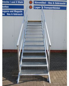 Stahltreppe verzinkt, Neu 2,50m | 38°