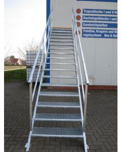 Stahltreppe verzinkt, Neu 3,50m | 38°