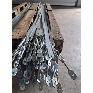 Flachstahl Flacheisen Stahl, gebraucht / Gesamtlänge: 2.580 mm / Breite: 25 mm / inkl. Spannschloss