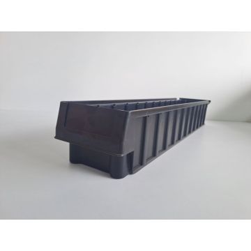 Regalkasten Stapelkiste Kunststoffkiste, II. Wahl (Neuware) | SSI Schäfer RK619-02 |  Außenmaß: 599 x 116 x 90 mm (LxBxH) | Farbe: schwarz
