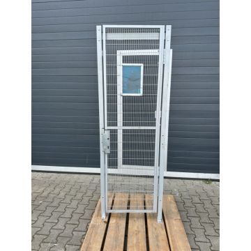Stahltür Tür mit Rahmen, gebraucht | Gesamtabm.: 2.210 x 750 mm (HxB) | DIN – Rechts | grau