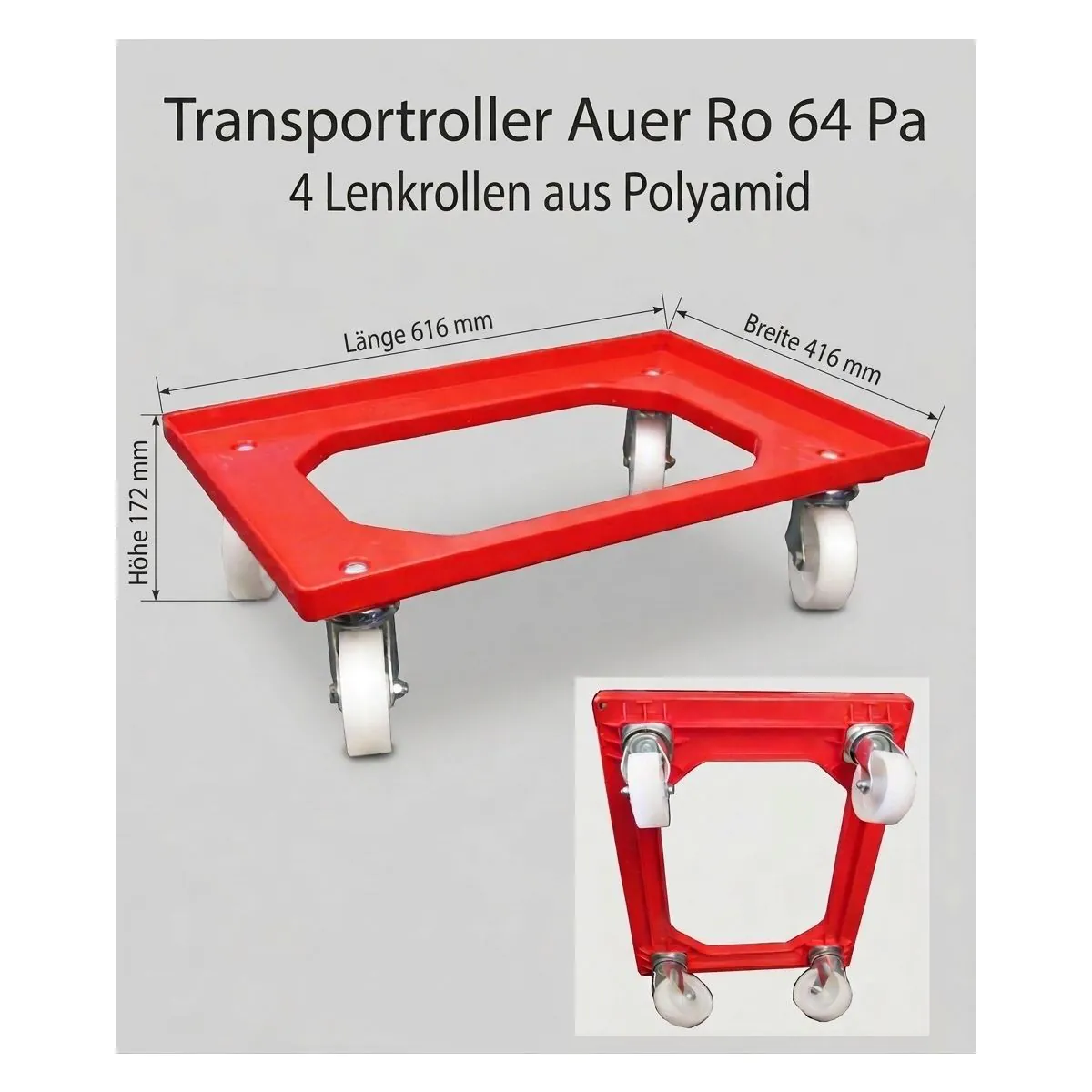 Transportwagen, Rollwagen, NEU, Kistenwagen, Lagerbehälter 60x40cm, Auer